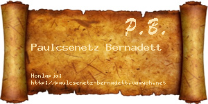 Paulcsenetz Bernadett névjegykártya
